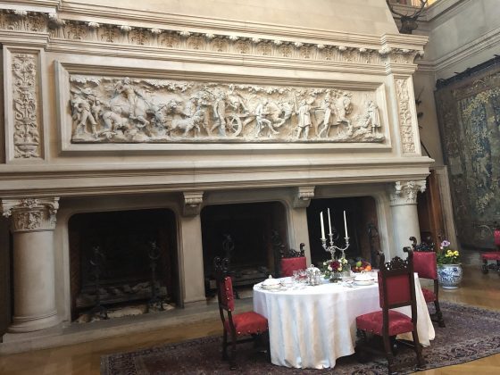 banquet room fireplace, biltmore mansion