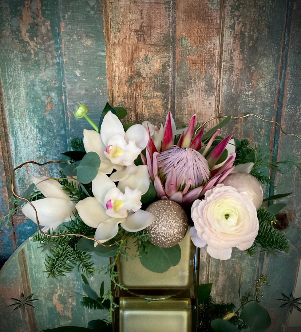 floral arrangement in pot